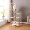 Solid Wood Sisal Cat Tree with Space Capsule and Scratch Board