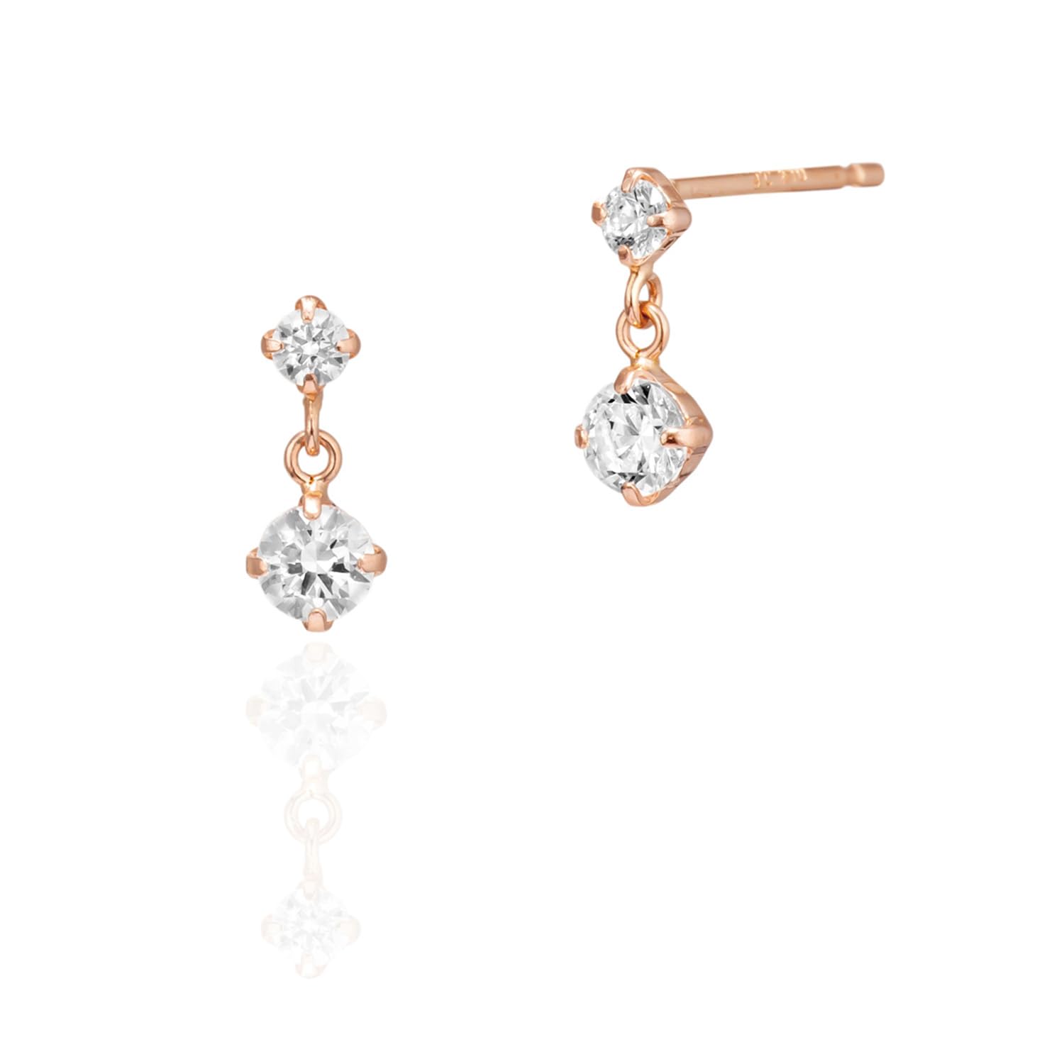

K10 Pink Gold Earrings 111826153103 [4℃] (PG) Women s
