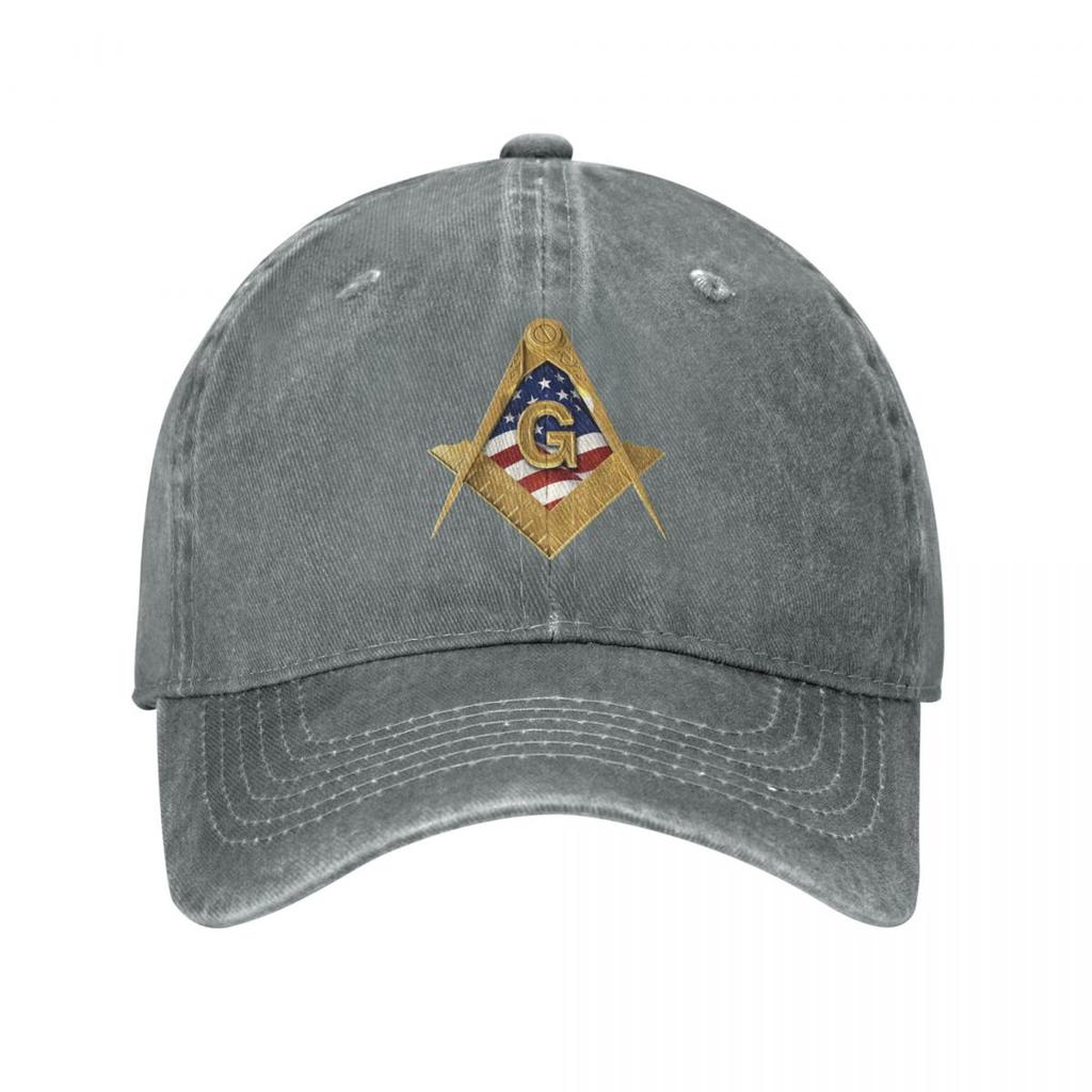 American USA Compass Masonic Freemason Water Washing Ponytail Baseball Cap Snapback Cowboy Hats Freemasonic Cap Summer Casquette