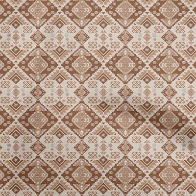 Cotton Flex Brown Fabric Asian Kilim Sewing Material Print Fabric By The Yard 40 Inch