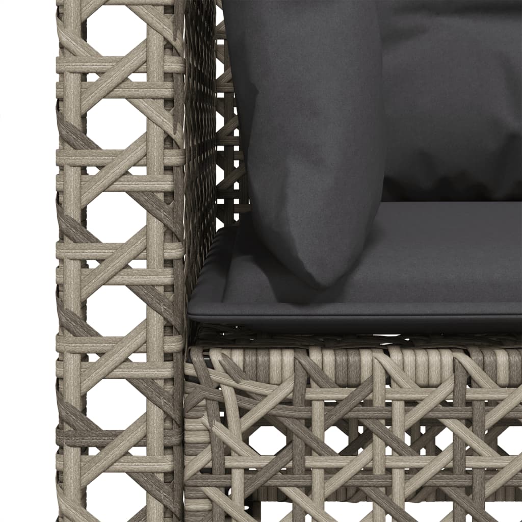 Vidaxl Moduli Angolari per Divano con Cuscini, 2 Pezzi, Grigio, Polyrattan