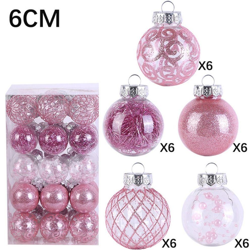 Plastic Christmas Tree Balls 6CM Xmas Baubles Fashion Christmas Ball Set  Home