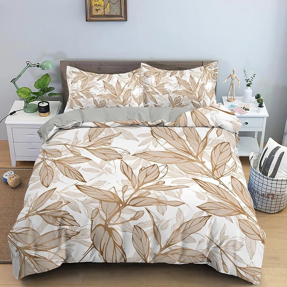 3D Printed Tropical Leaves Bedding Set Blue Duvet Cover Double Twin Full Queen King Adult Kids Bedclothes Quilt Cover 135x200cm