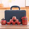 Portable Travel Kung Fu Tea Set: Compact Ceramic Teapot & Gaiwan for Outdoor Camping and Tea Enjoyment. Perfect Gift for Tea Lovers.