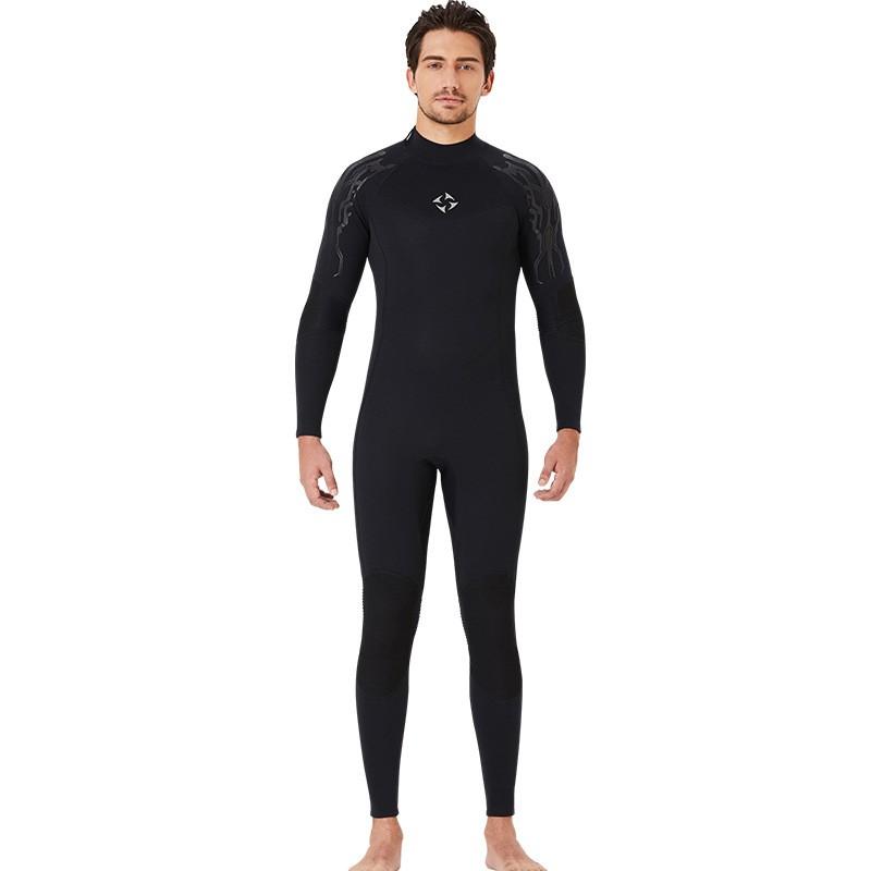 3MM Diving Suit Men's One-piece Long-sleeved Thick Warm Mercerized Velvet Women's Sunscreen Jellyfish Surfing