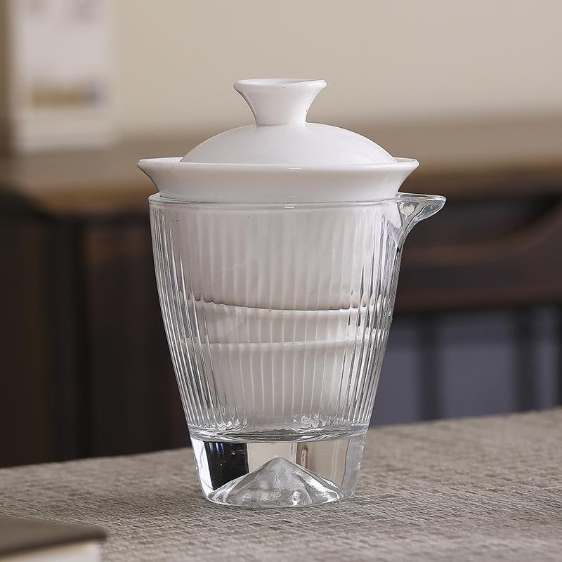 Travel tea set Portable white porcelain cover bowl Kuaike one pot three cups Outdoor business trip ceramic welfare Business gifts
