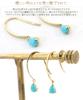 Barzaz Turquoise Earrings in 18K Yellow Gold with Droplet Shape and Dangle December Birthstone Hooks,
