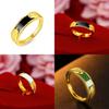 Minimalist Copper Gold Plated Couple Rings Ideal For All Occasions Featuring Striking Black Green Gems