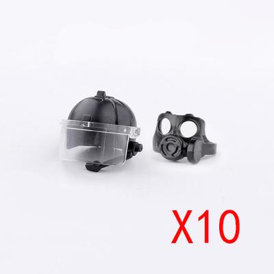 Military MOC Figure Building Blocks Explosion Proof Helmet Hat Gas Mask Kit SWAT Goggle Vest Belt Headset DIY Toy Gift K001