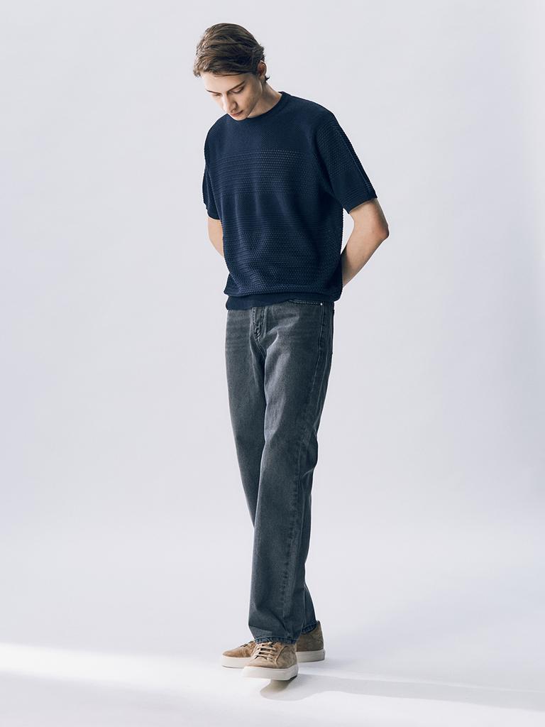 EDWARDMAX Fontana Short-Sleeve Knitwear Navy
