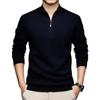 Men's 2025 Thick Wool Zipper Cardigan - Stand Collar Waffle Knit Sweater
