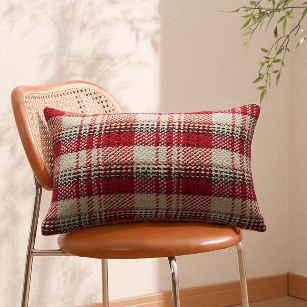 Multiple Sizes Throw Pillowcover Classic Cushion Cover Soft Christmas Plaid Pillowcase Sofa/Bed
