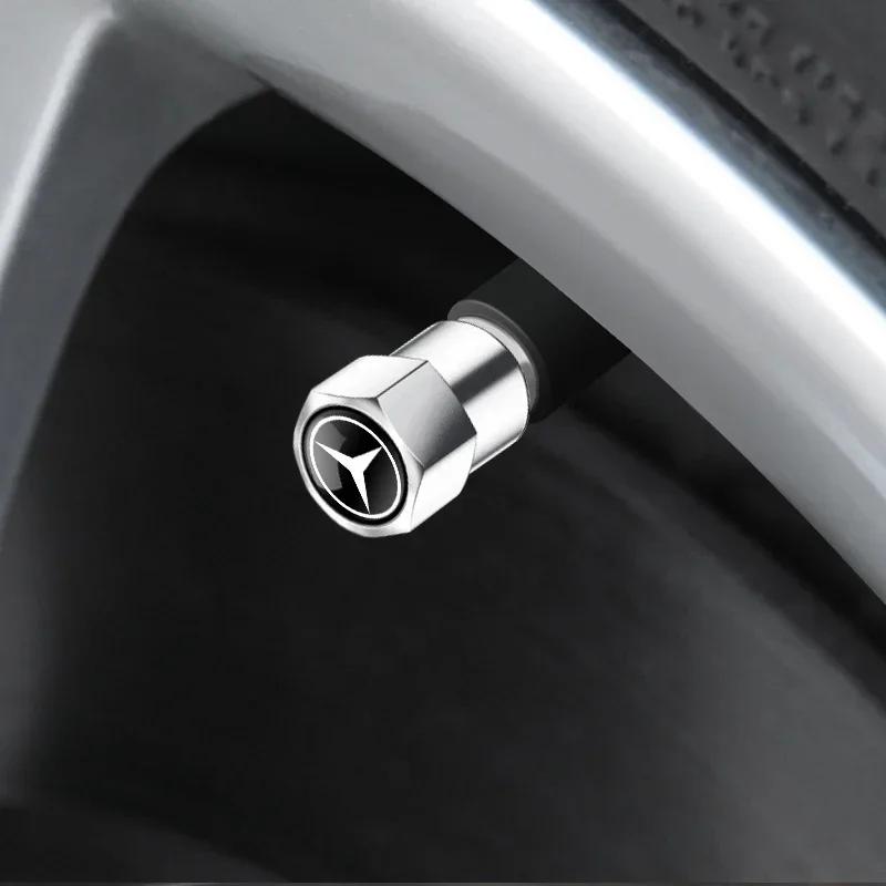 New 2025 Hot Car Tire Valve Stems Cap Knurling Style Tire Valve Cap Tire Wheel Stem Air Valve Cap For Mercedes Benz W211 W204 W2