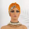 Indian Women Chemo Cap Muslim Diamonds Hijab Pleated Turban Wrap Headscarf Beanies Hair Loss Bonnet Hat Femme Turbante Mujer New