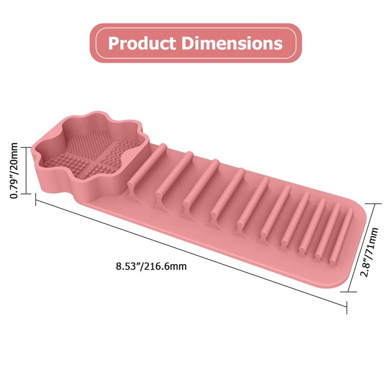 Silicone Makeup Brush Cleaner Tool Wall Mounted Suction Cup Makeup Brush Drying Rack Cleaning Drying Makeup Brush