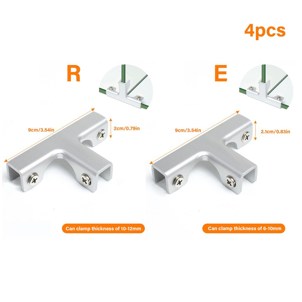 Pack Of 4 Aluminum T Shaped Clips T Clamp Connectors T Shape Fasteners Simple Installs for Plant Box Divider Connections