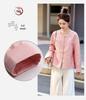 Spring 2025 Women's Chinese-Style Jacquard Round Neck Single-Breasted Short Jacket YB8863