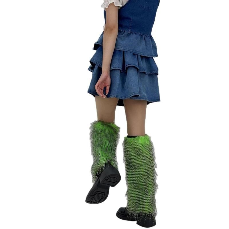Dámský kostým Sexy teplé chlupaté návleky na nohy/návleky na boty/kryty na boty z umělé kožešiny
