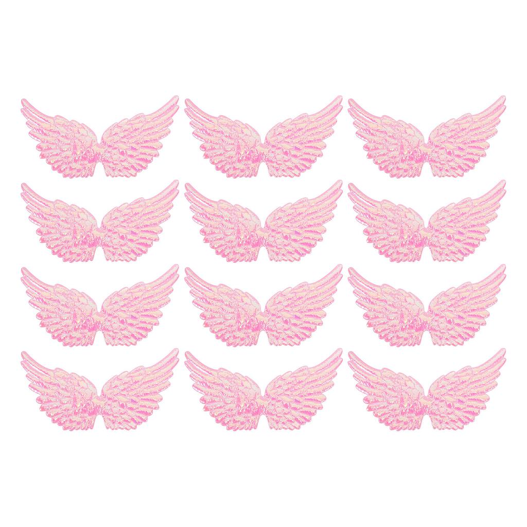 12Pcs Angel Wings Decorative Patches Pink Mini DIY Craft Accessories for Clothes Bags Jackets Costume Gift Craftwork