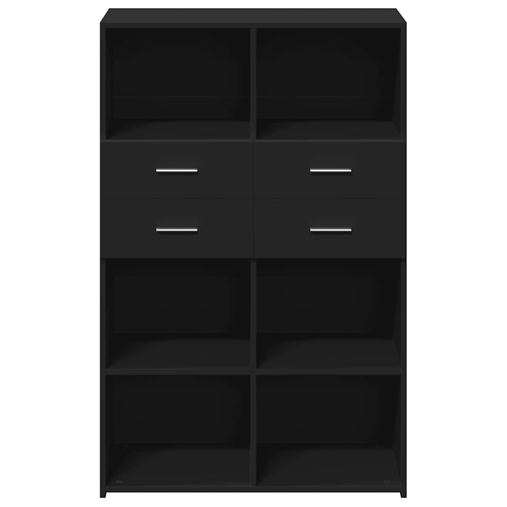 Highboard Black 80 x 42.5 x 124 cm Engineered Wood