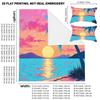 3-Piece Bedding Pillowcase Quilt Cover Set Sunset Beach Pattern 2D Digital Printing Suitable Bedroom Hotel Dormitory Decoration
