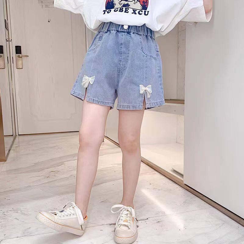 Girls  Summer Wide-Leg Denim Shorts; Large & Extra-Large Loose-Fit Pleated Skirt-Pants 120