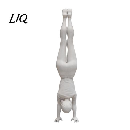 Simple Style Ornament Inverted Girl Figurine, 3D Printed Athlete Statue, White Modern Home Decor Sporty Sculpture for Table Shelf Statue