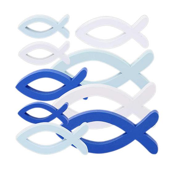 

9Pcs/Set Wooden Hollow Fish Wall Decoration Nautical Coastal Ocean Theme Hanging Ornament School of Fish Beach Lake House Bathroom Wall Art 1 Set