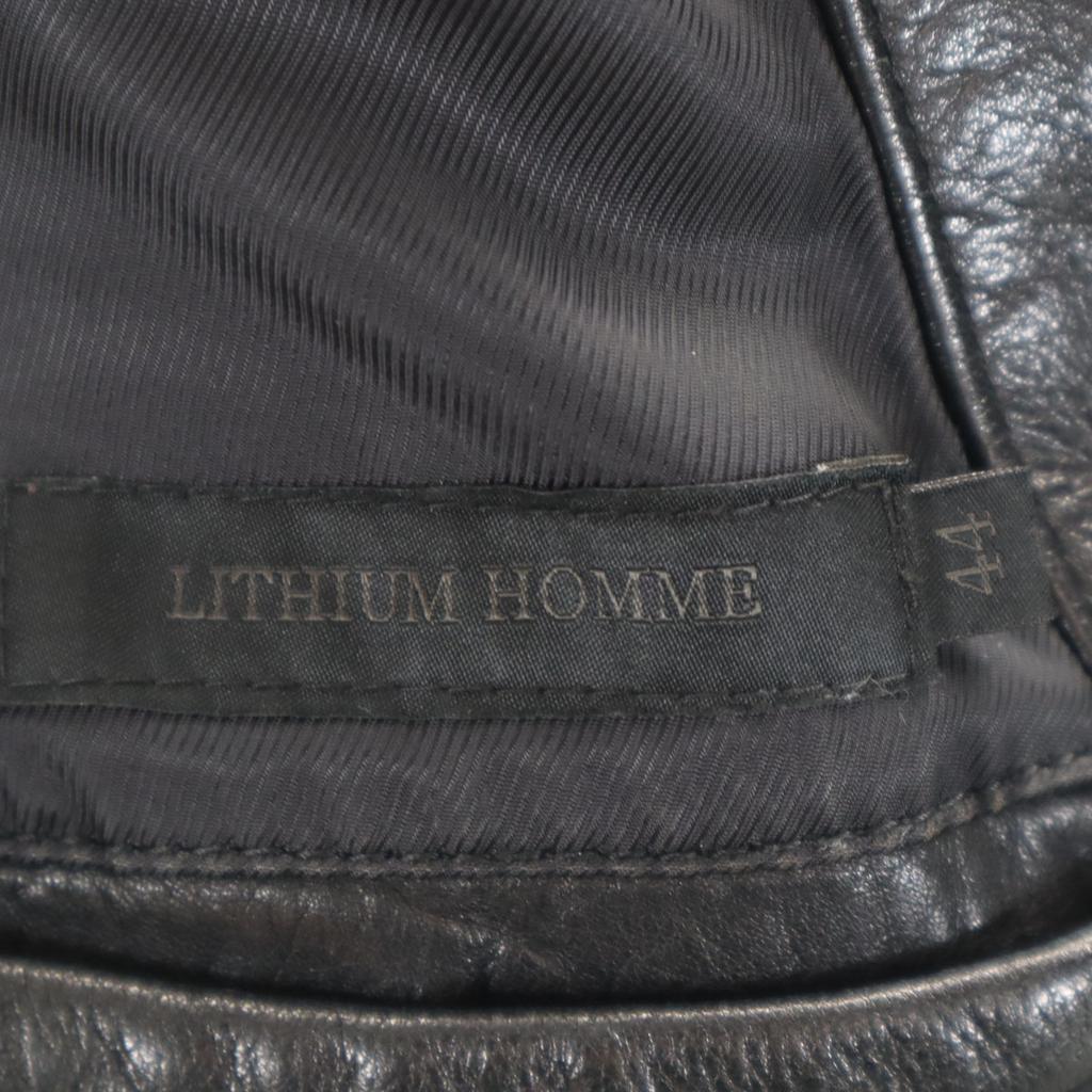 LITHIUM HOMME Made In Japan Cowhide Leather Single Riders Jacket 44 Black Men's Used