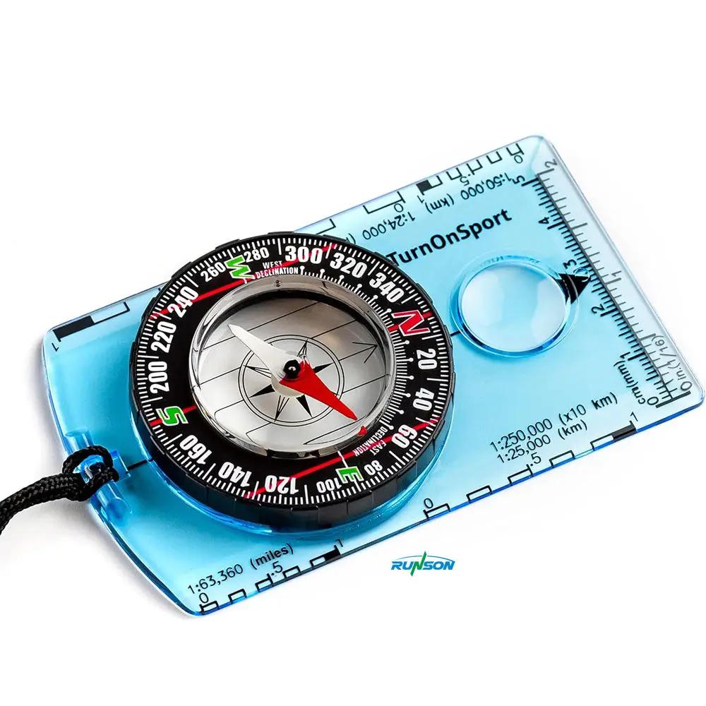 Multifunctional Outdoor Compass Proportional Mapping Ruler Compass Suitable for Hiking Reconnaissance Camping Navigation синий