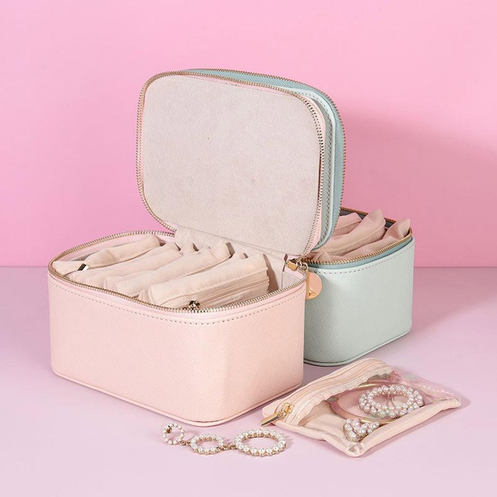 PU Leather Jewelry Organizer Case Multipurpose Jewelry Case with 8 Pockets for Sorting PU Organizers for Daily Use