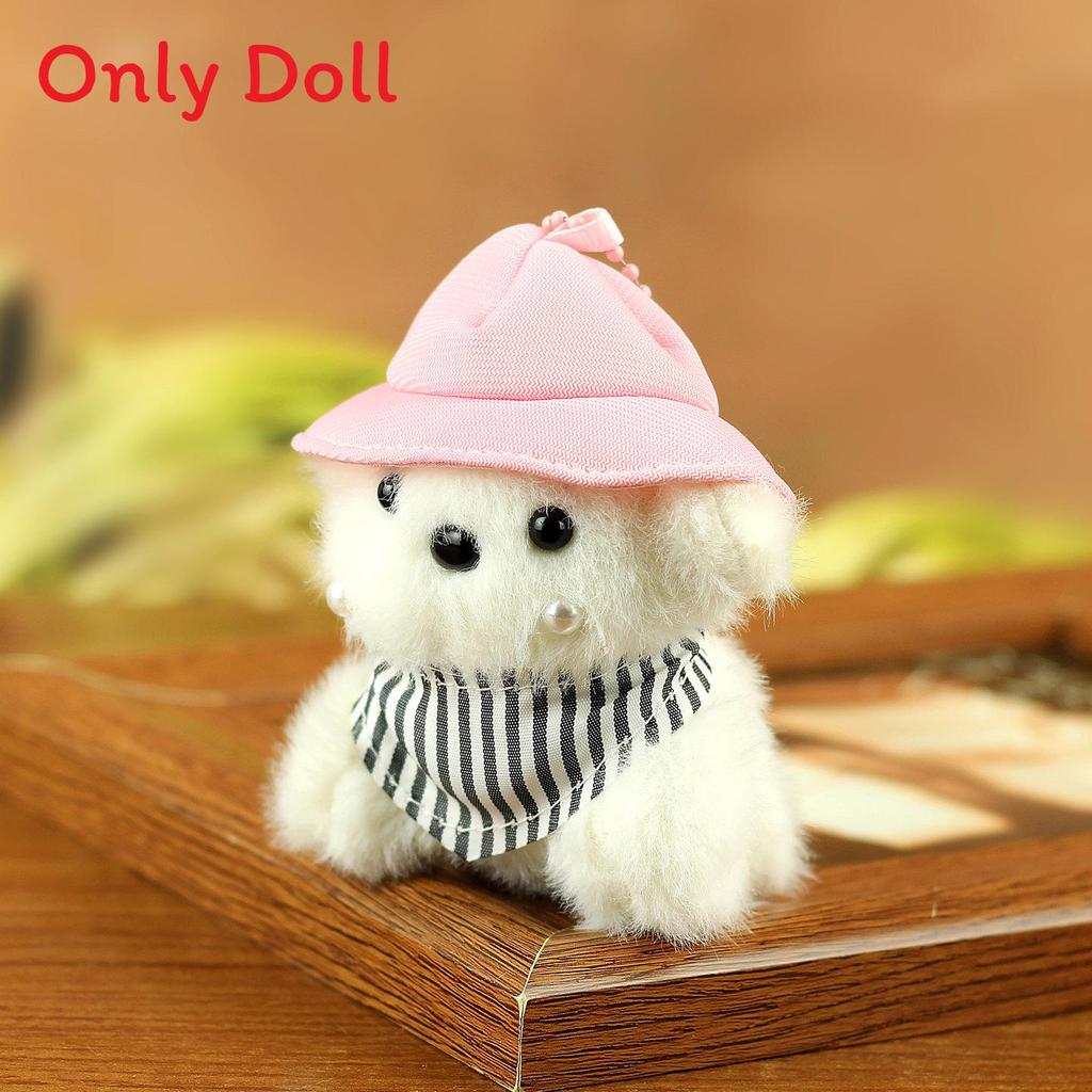 Cartoon Puppy Plush Pendant Small Toy For Kids And Teens Pink