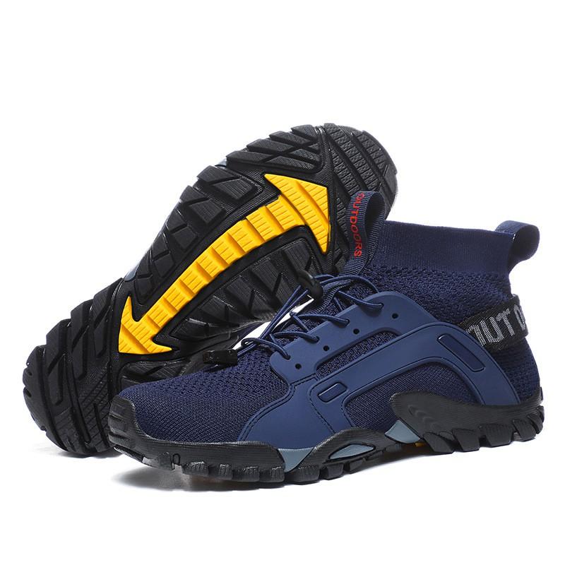 Mens Outdoor Hiking Shoes Breathable Slip Resistant Trail Walking Boots Water Friendly Trekking Footwear