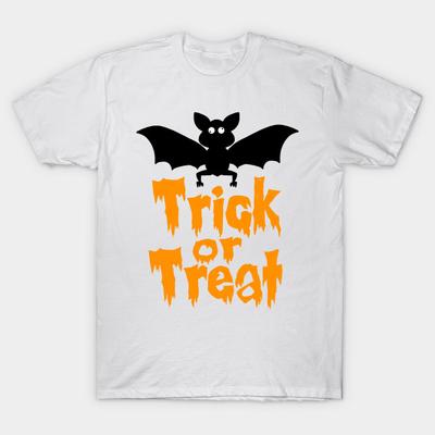 T Shirt Women Halloween Bats Trick Or Treat Harajuku Print Kawaii Tshirt Summer Short Sleeve Female T-Shirt Top Tee