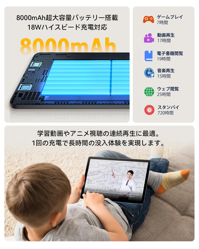 Tablet Android 15 T606 Schnellladen 5G WiFi Android 15 Tablet Modell KODAK K11 [KODAK Debüt] 10,95 Zoll, 4GB+128GB, 8-Kern CPU, 3,8V/8000mAh + Typ-C