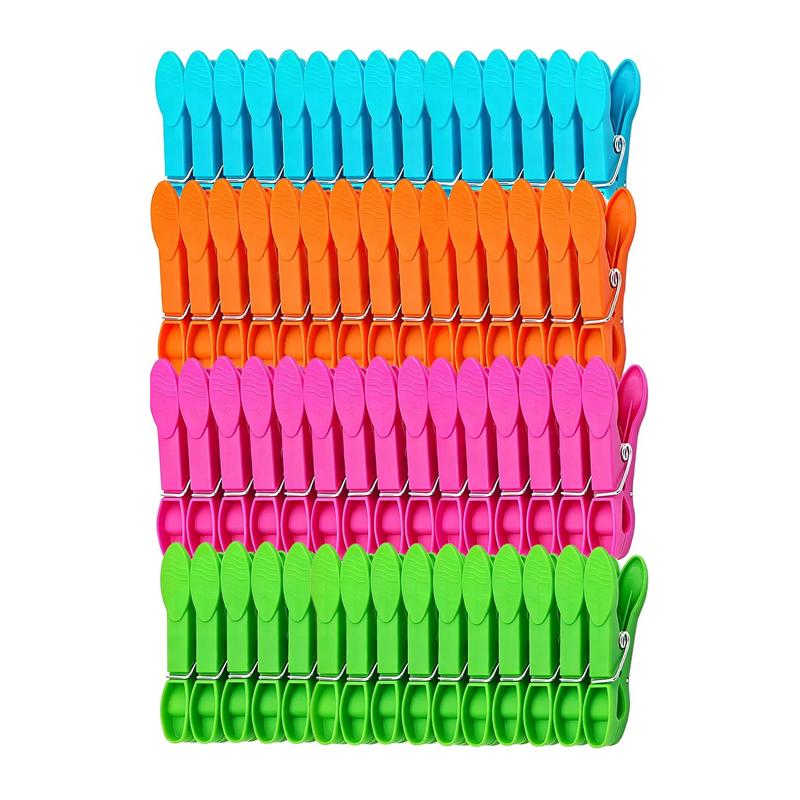 24/48/60Pcs Clothes Pegs Set for Washing Line Plastic Clothes Clip Kit Nonslip Windproof Clothes Clip for Underwear Socks Towels