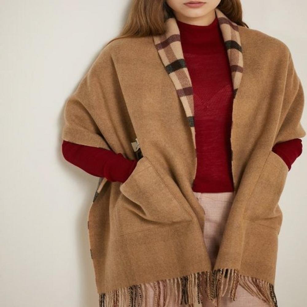 Daks Women S 100 caShmere Tartan Check Shawl Muffler Brown Dbmu0f833w2