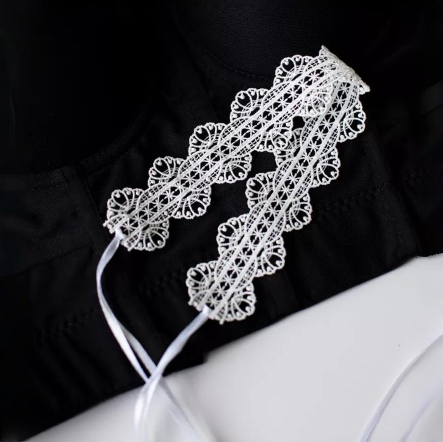 

Black and White Sexy Lace Rhinestone Bow Pearl Tassel Choker Necklace for Women Charm Clavicle Chain Wedding Birthday Zircon