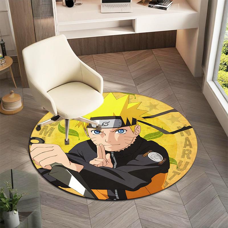 Famous cartoon NARUTO protagonist Uzumaki Naruto round carpet soft home decoration anti-slip door mat outdoor picnic mat carpet M2
