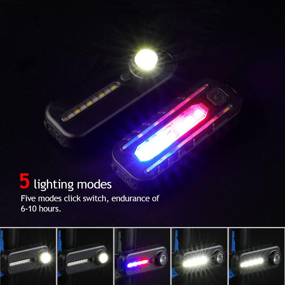 1Pc LED Red Blue Shoulder Bicycle Light with Clip USB Charging Flashing Warning Safety Flashlight Torch Bike Warn Lantern Light