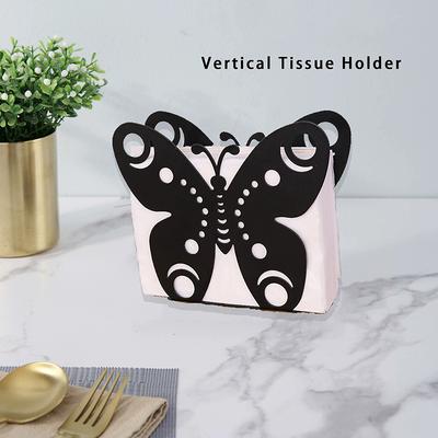 Butterfly Napkin Holder Elegant Hollow Design Metal Freestanding Tissue Dispenser For Farmhouse Cafe Restaurant Kitchen Home