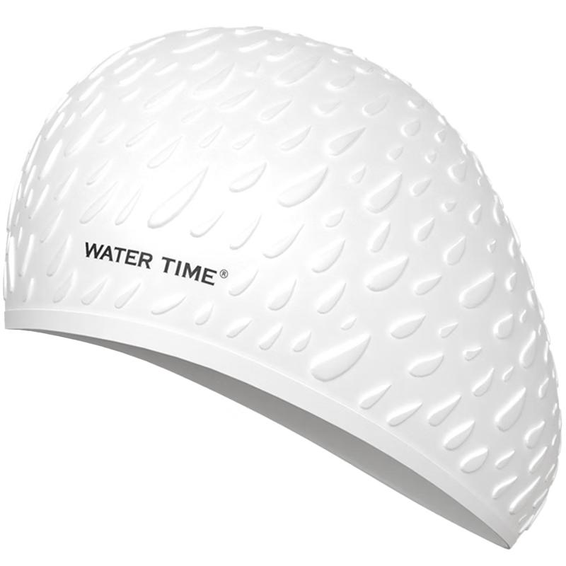 WATERTIME Silicone Bubble Swim Cap for Long Hair