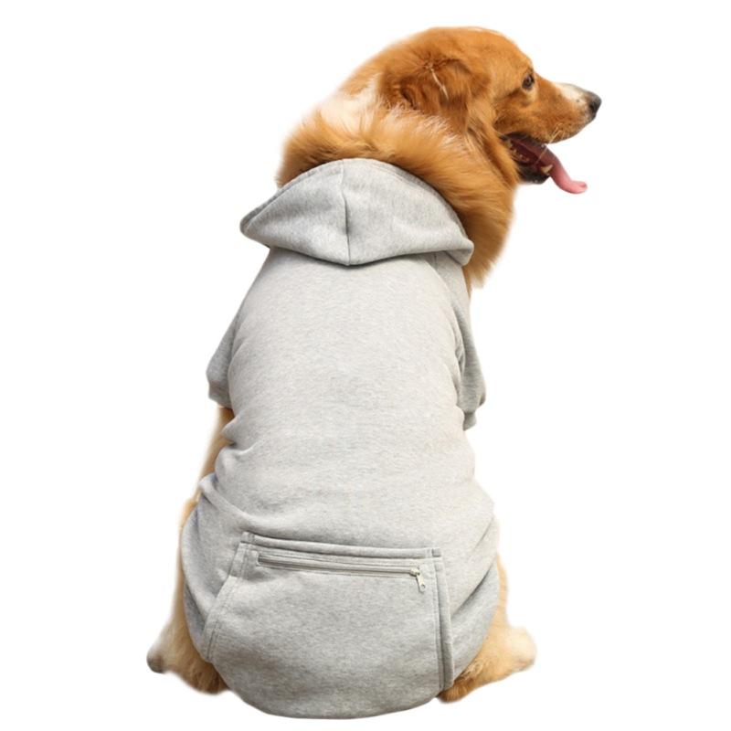 Winter Pet Dog Clothes Dogs Hoodies Fleece Warm Sweater Soft Pets Clothing Zipper Pocket Sweater Costume Coat Accessories XS-5XL