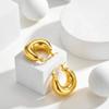 INS Style Irregular Hollow Stainless Steel Hoop Earrings: Lightweight, Layered, Perfect for Daily Wear and Parties.