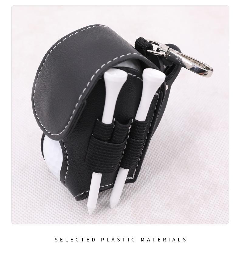 In-Stock Waist-Mounted Leather Golf Ball Bag - Compact PU Leather Design