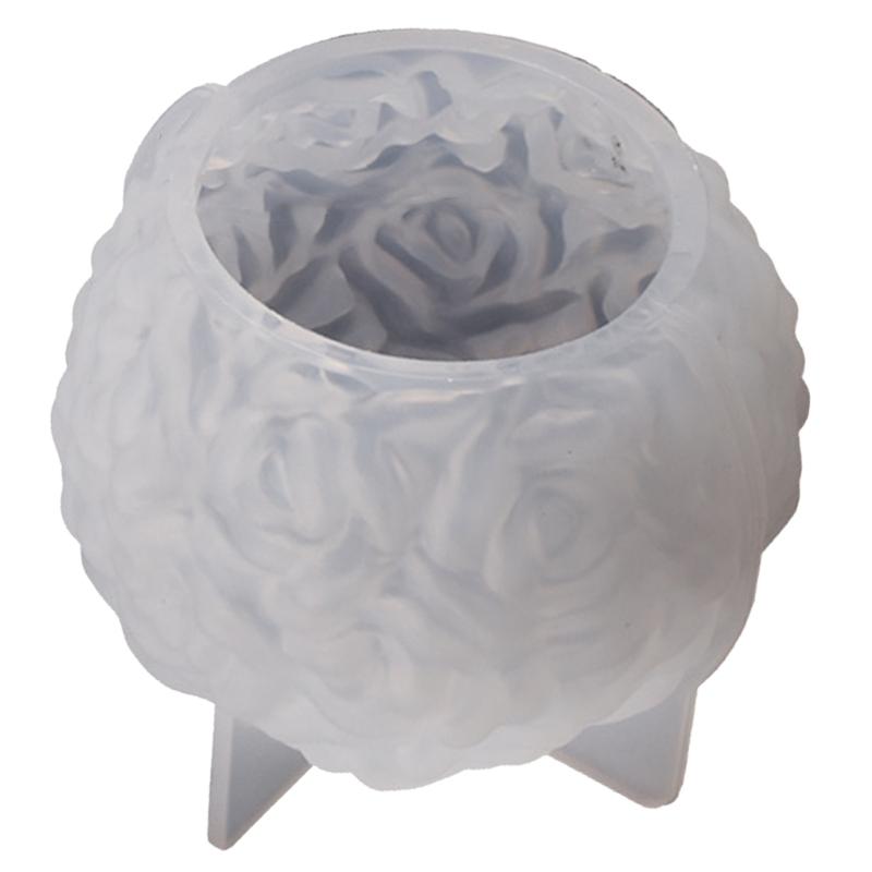 Large Silicone Candle Mold for DIY Flower Rose-Ball Shape Scented Candle Wax Mold Handmade Plaster Resin Soap Craft Mold