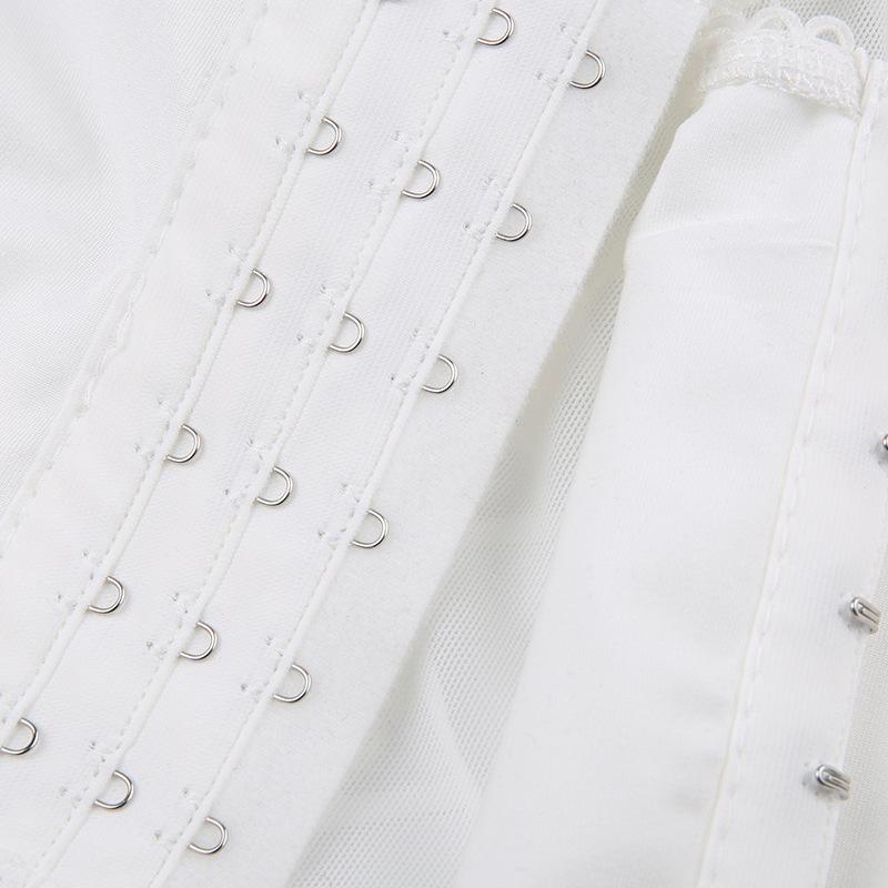 Purely Sweet and Spicy Lace Patchwork Bow Suspender Sexy Perspective Cross Strap Strapless Hot Girl Corset with Design Sense of Ultra-short Vest