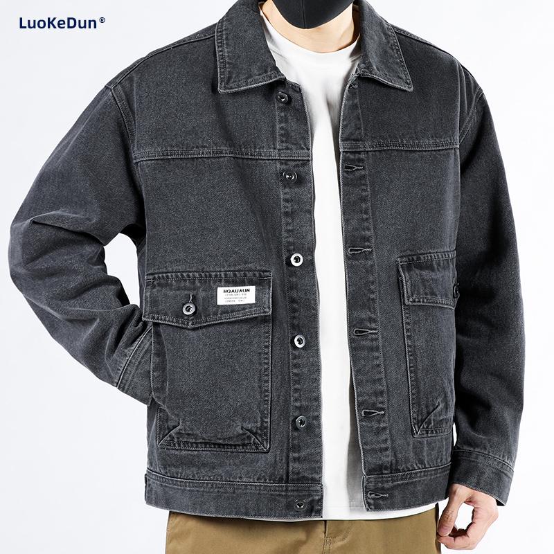 

Men s 2025 Spring/Autumn Casual Loose-Fit Denim Jacket L (130-150 jin)