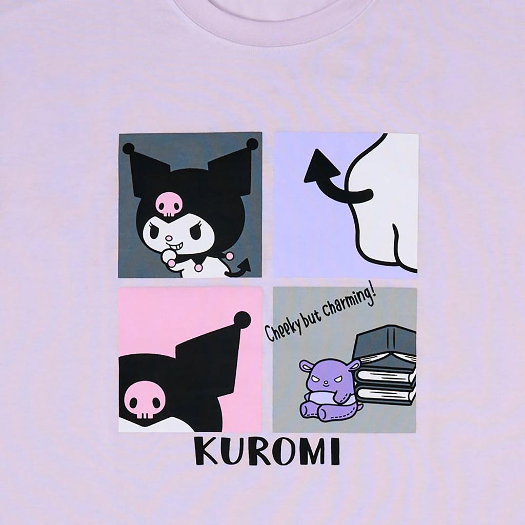 Oversized Kuromi Cotton Rib Polyurethane 607851 [Sanrio] T-shirt Body 65% Polyester, 35% Part 62% Polyester, 33% Cotton, 5%
