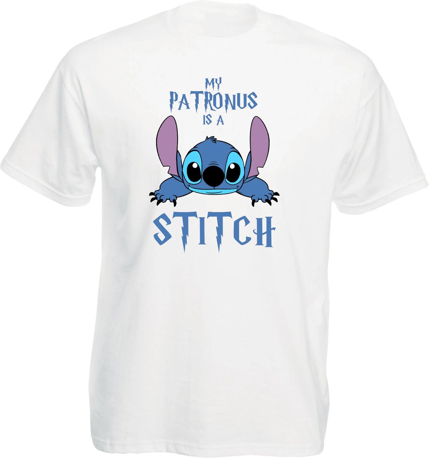 Disney Stitch 100% Cotton T-shirt Mens Tees Top, My Patronus Is A Stitch Shirt, Cute Stitch,Unisex Tee Top XL
